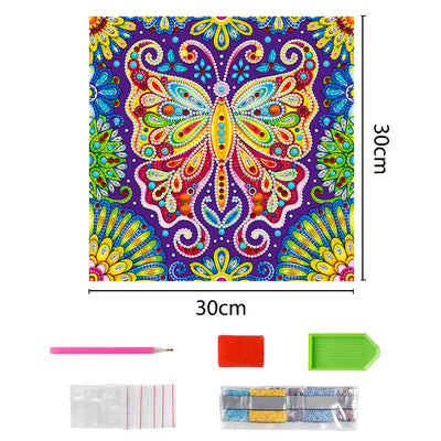 Flower Butterfly Luminous Special Shaped Diamond Painting