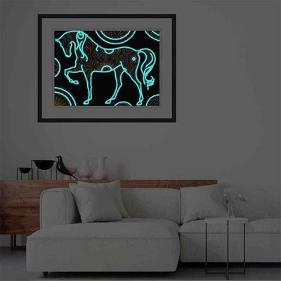 Flower Horse Luminous Special Shaped Diamond Painting