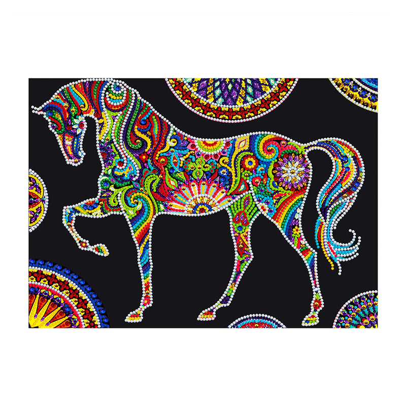 Flower Horse Luminous Special Shaped Diamond Painting