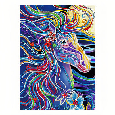 Horse Running with Evening Wind Luminous Special Shaped Diamond Painting