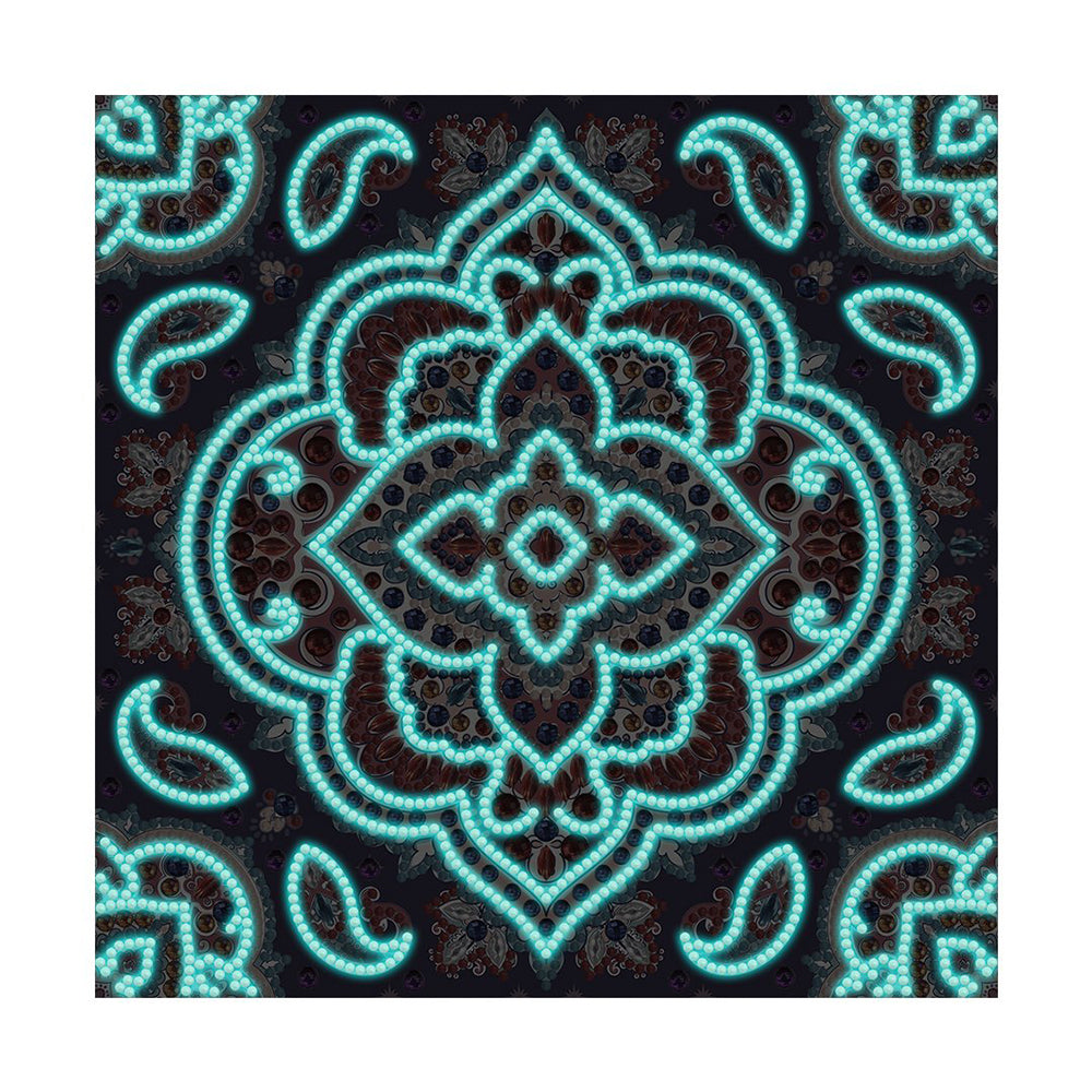 Red Mandala Luminous Special Shaped Diamond Painting