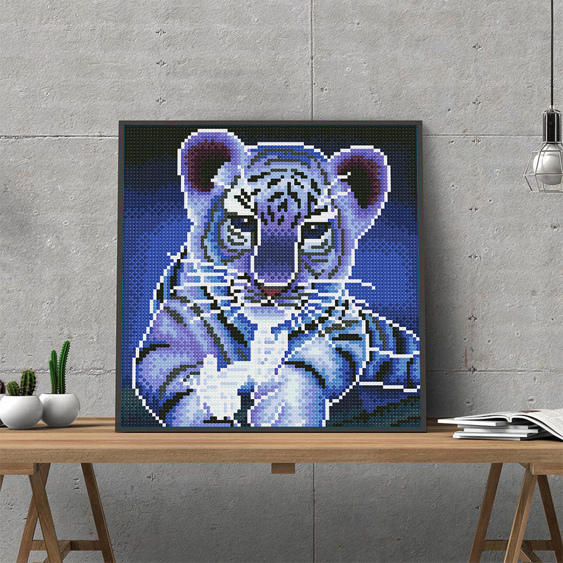 Baby Tiger and Butterfly Luminous Crystal Rhinestone Diamond Painting