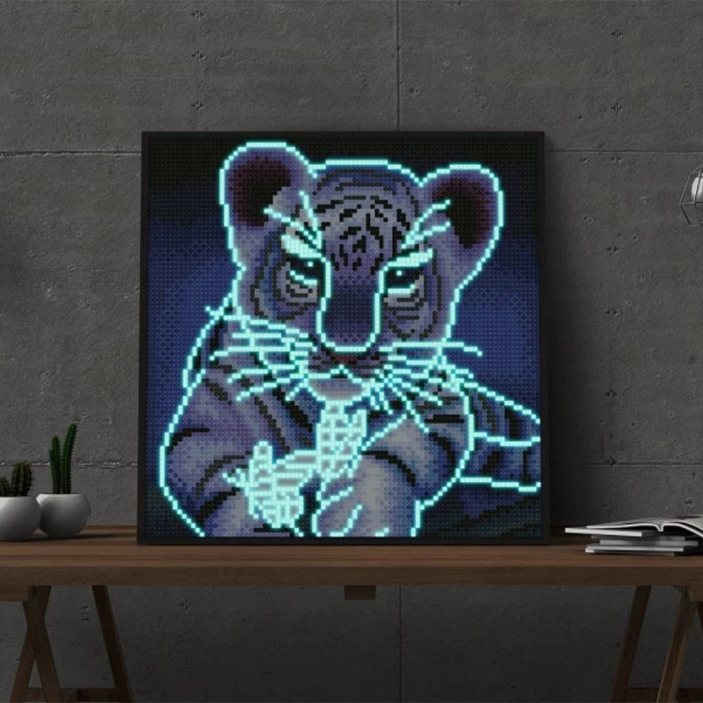 Baby Tiger and Butterfly Luminous Crystal Rhinestone Diamond Painting