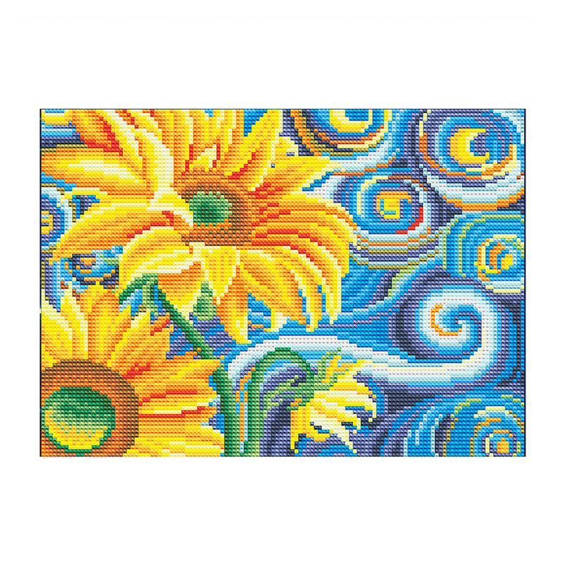 Abstract Sunflowers Luminous Crystal Rhinestone Diamond Painting