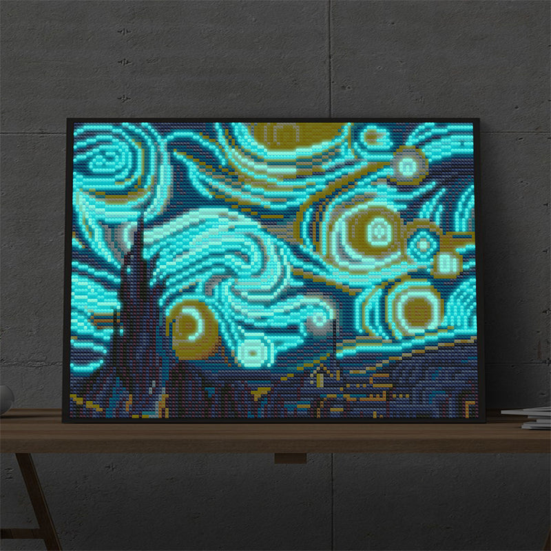 Abstract Starry Night Luminous Crystal Rhinestone Diamond Painting