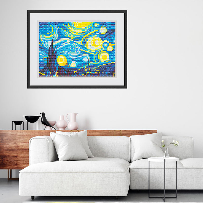 Abstract Starry Night Luminous Crystal Rhinestone Diamond Painting