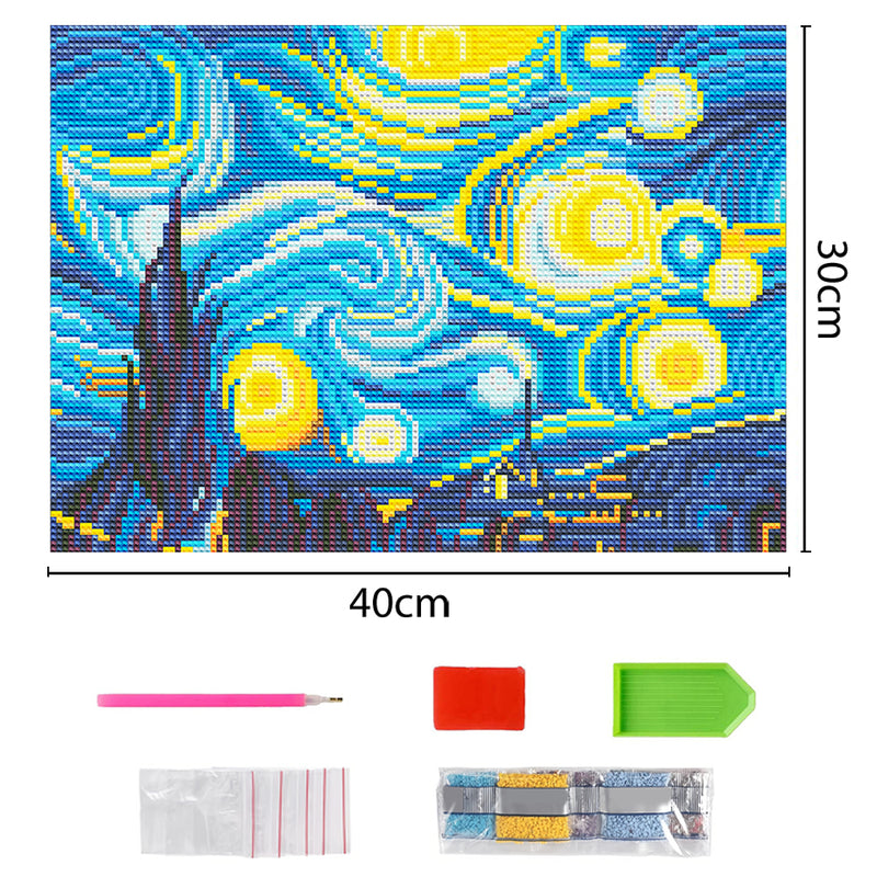 Abstract Starry Night Luminous Crystal Rhinestone Diamond Painting