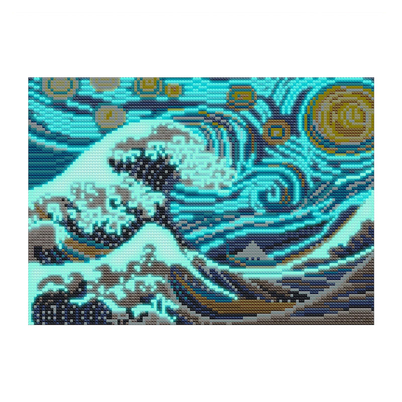 Abstract Sea Waves Luminous Crystal Rhinestone Diamond Painting