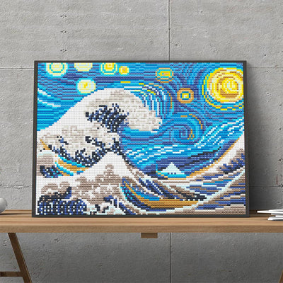 Abstract Sea Waves Luminous Crystal Rhinestone Diamond Painting