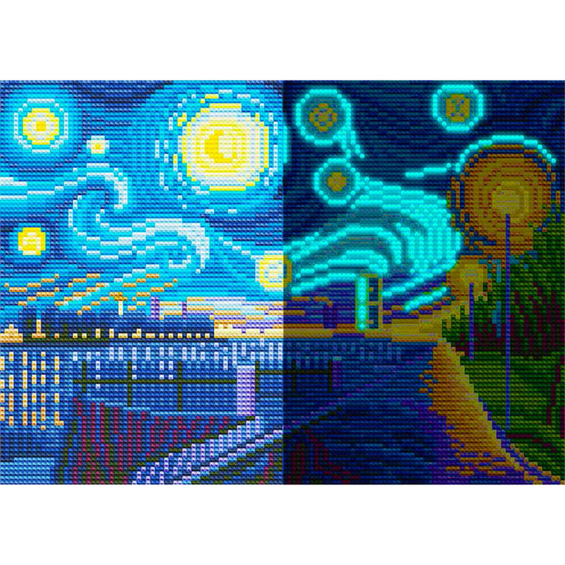 Abstract Starry Night Luminous Crystal Rhinestone Diamond Painting