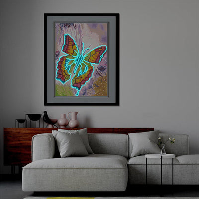 Beautiflu Butterfly Luminous Crystal Rhinestone Diamond Painting