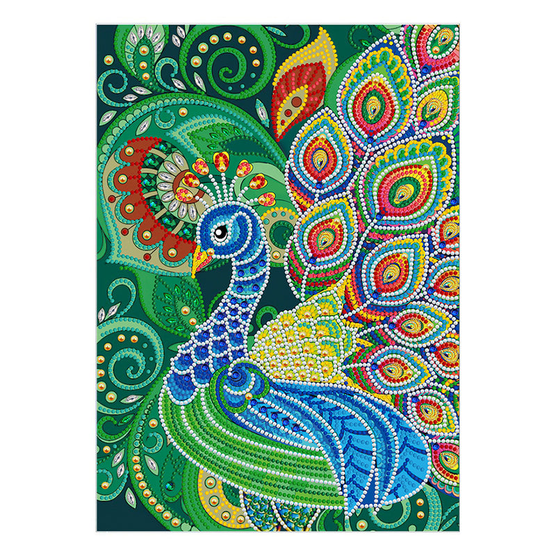 Green and Blue Peacock Luminous Special Shaped Diamond Painting