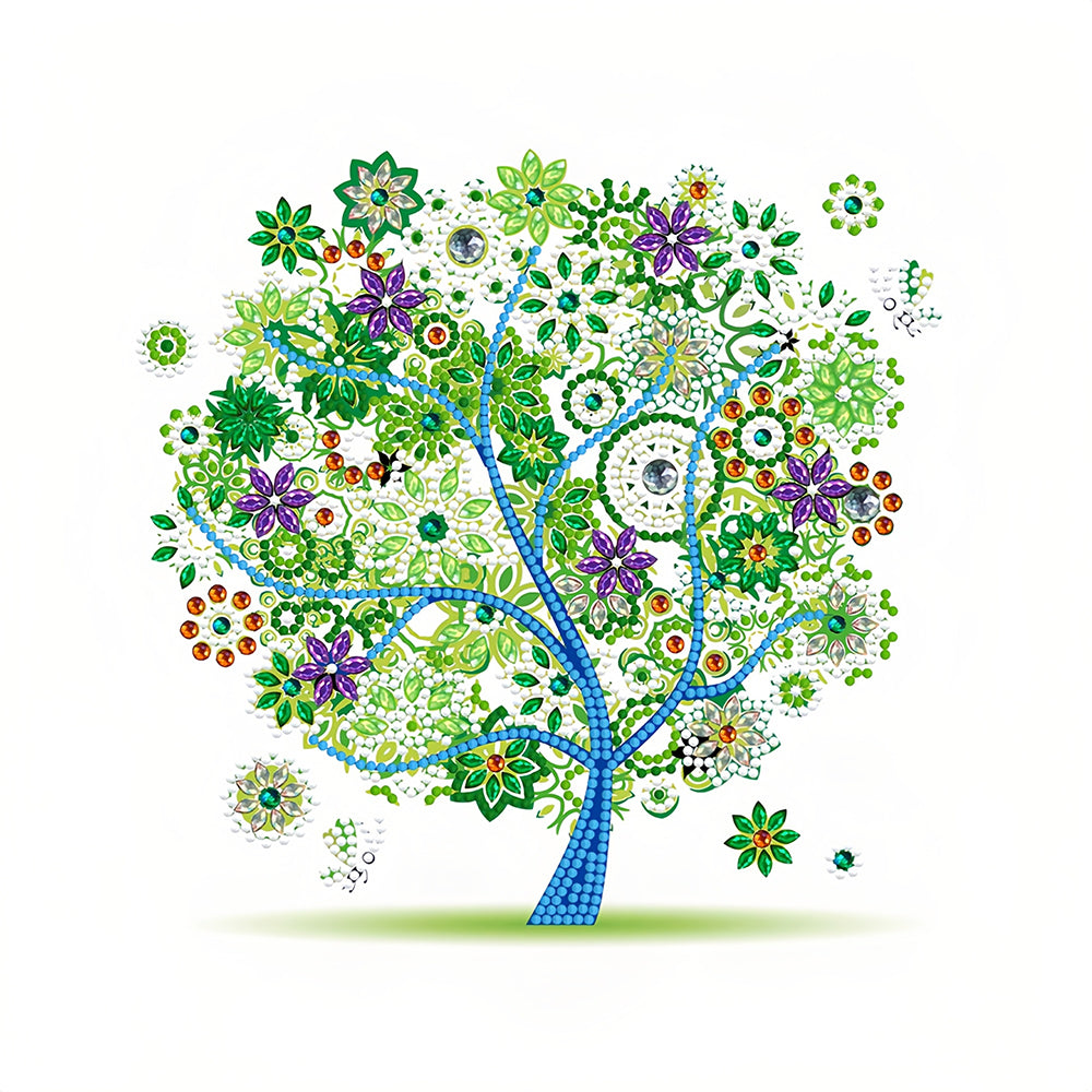 Spring Green Tree Luminous Special Shaped Diamond Painting