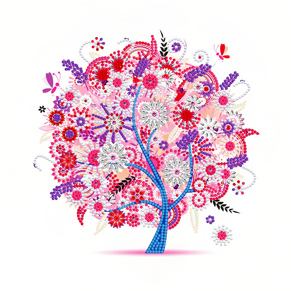 Pink Tree Luminous Special Shaped Diamond Painting