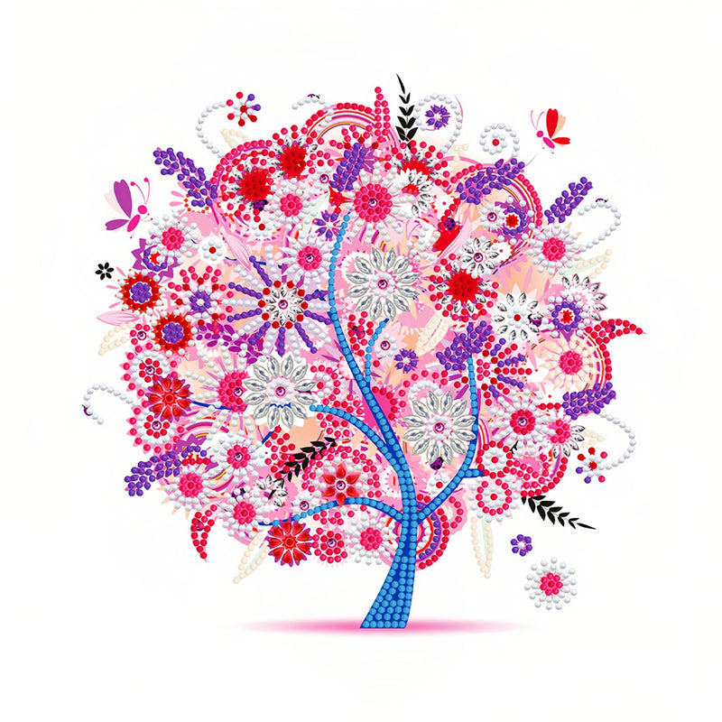 Pink Tree Luminous Special Shaped Diamond Painting