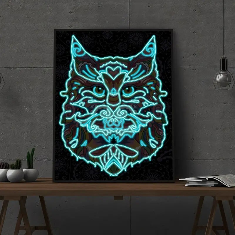 Colorful Owl Luminous Crystal Rhinestone Diamond Painting