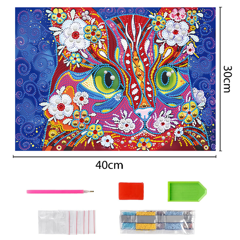 Flower Owl Luminous Special Shaped Diamond Painting