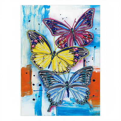 Three Butterflies Colored Luminous Crystal Rhinestone Diamond Painting