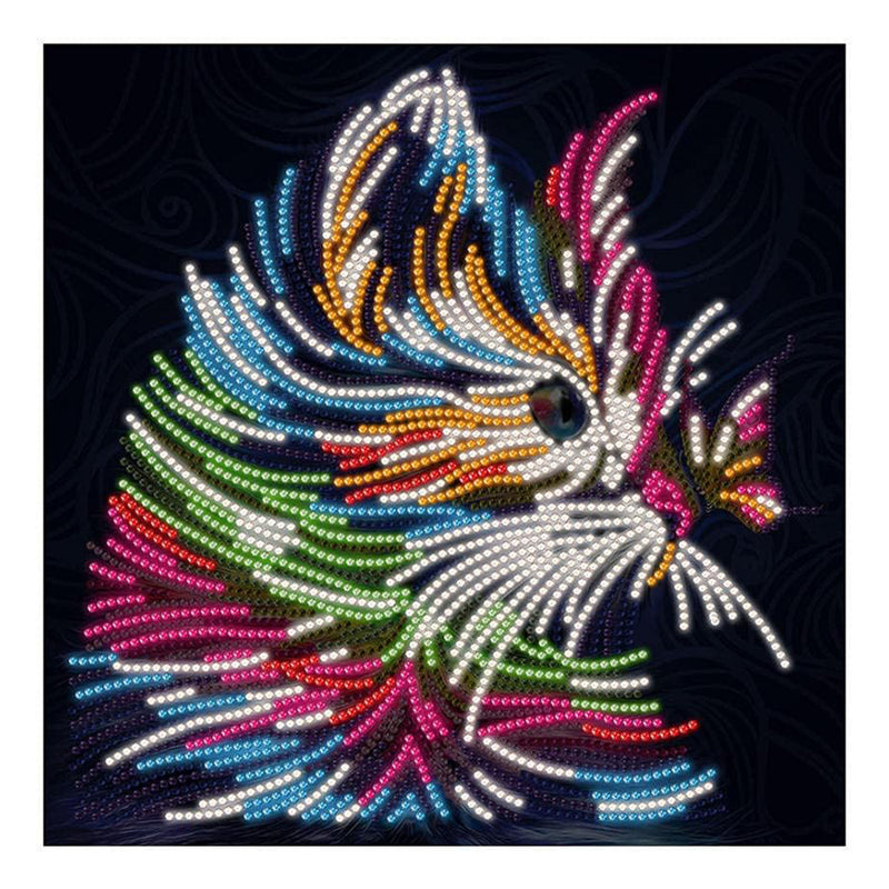 Colorful Cat and Butterfly Colored Luminous Crystal Rhinestone Diamond Painting