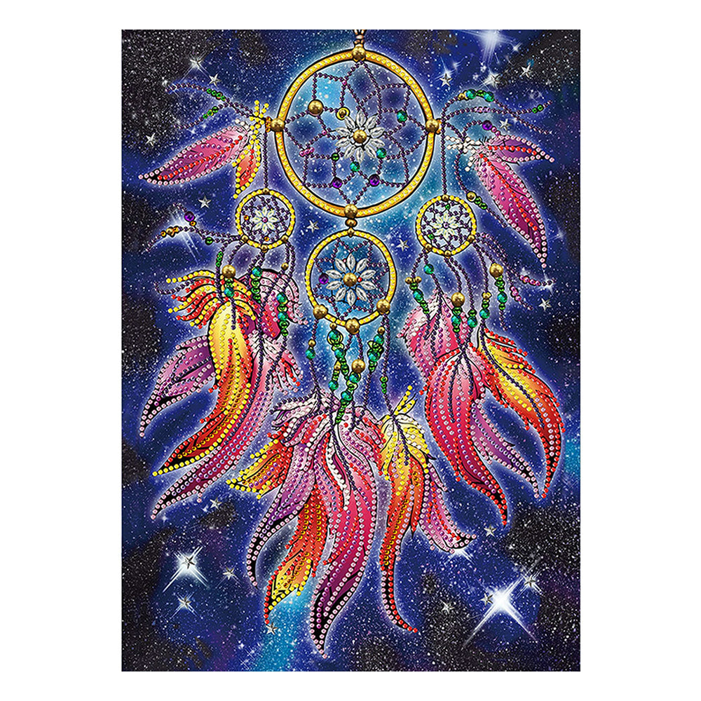 Feather Dream Catcher Colored Luminous Special Shaped Diamond Painting