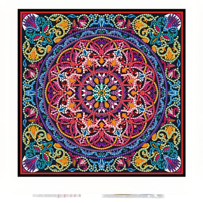 Red Mandala Colored Luminous Special Shaped Diamond Painting