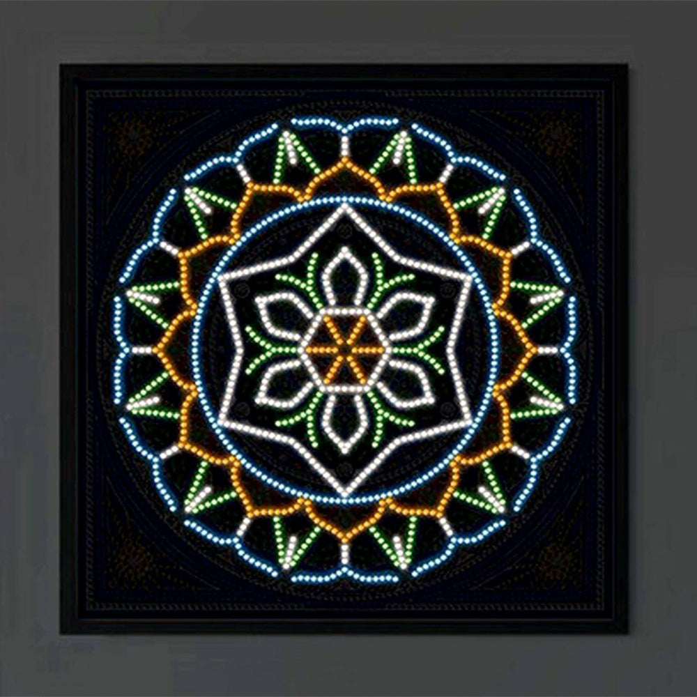 Square Mandala Colored Luminous Special Shaped Diamond Painting