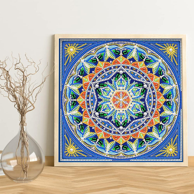 Square Mandala Colored Luminous Special Shaped Diamond Painting