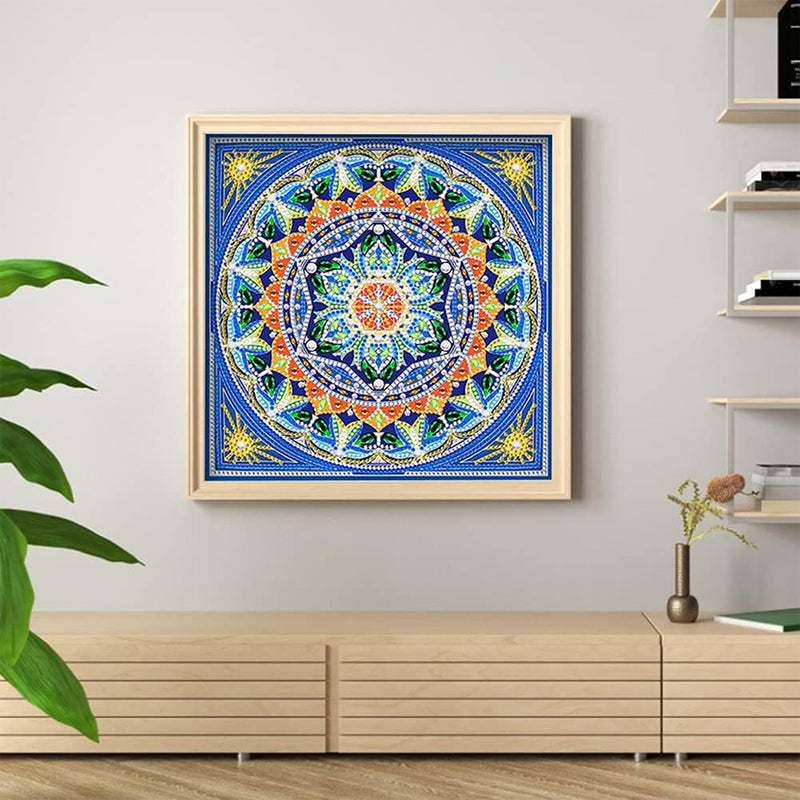 Square Mandala Colored Luminous Special Shaped Diamond Painting