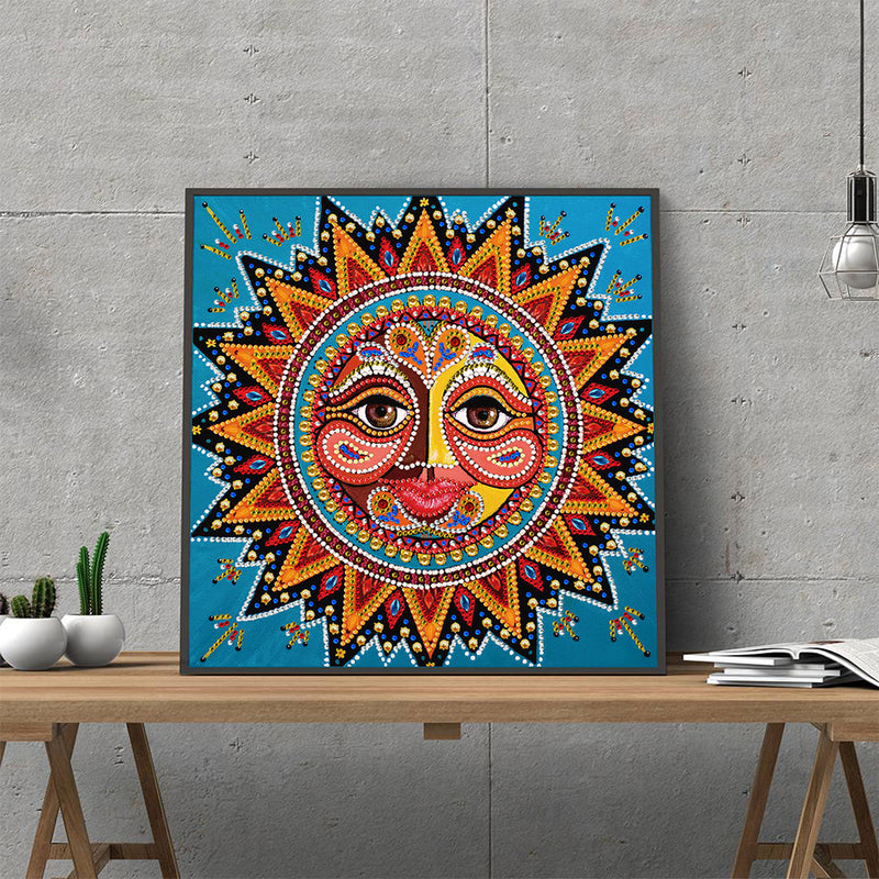 Abstract Sun Colored Luminous Special Shaped Diamond Painting