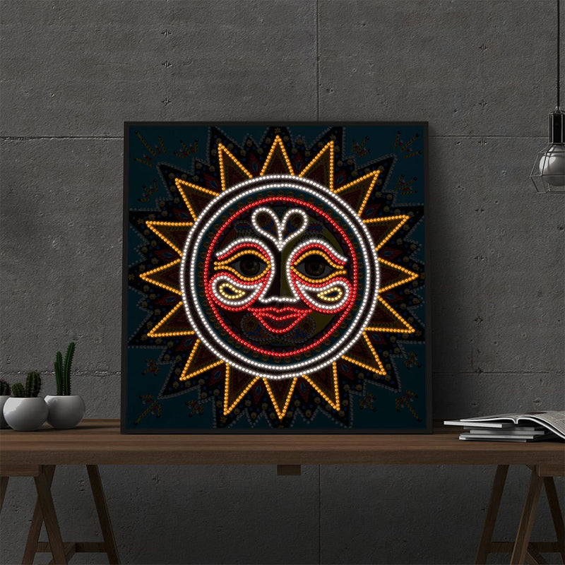 Abstract Sun Colored Luminous Special Shaped Diamond Painting