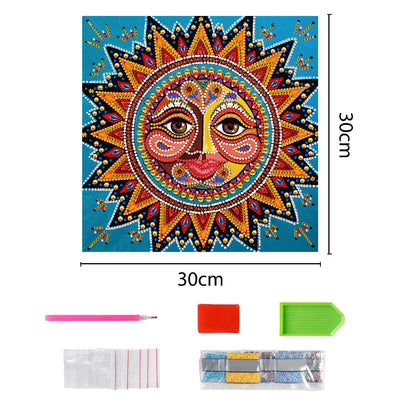 Abstract Sun Colored Luminous Special Shaped Diamond Painting