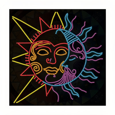 Abstract Sun and Moon Colored Luminous Special Shaped Diamond Painting