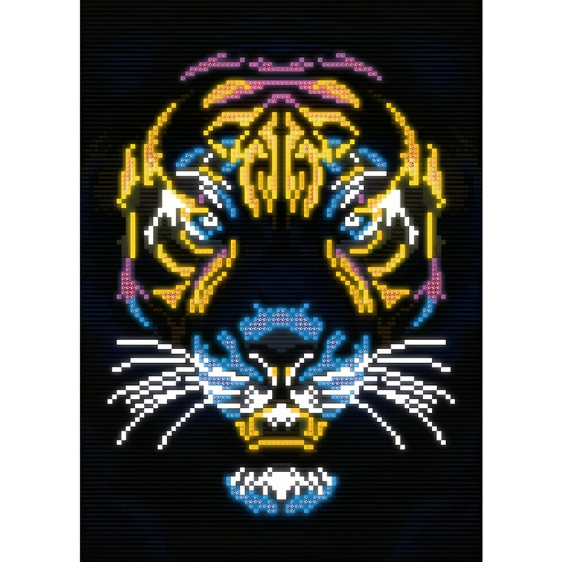 Tiger Head Colored Luminous Crystal Rhinestone Diamond Painting