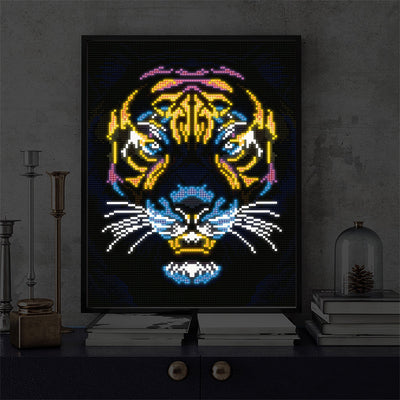 Tiger Head Colored Luminous Crystal Rhinestone Diamond Painting