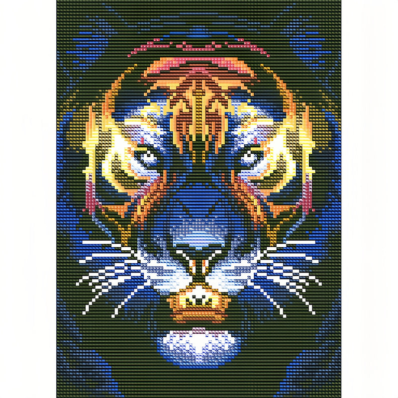 Tiger Head Colored Luminous Crystal Rhinestone Diamond Painting