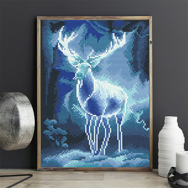 Deer at Night Luminous Crystal Rhinestone Diamond Painting