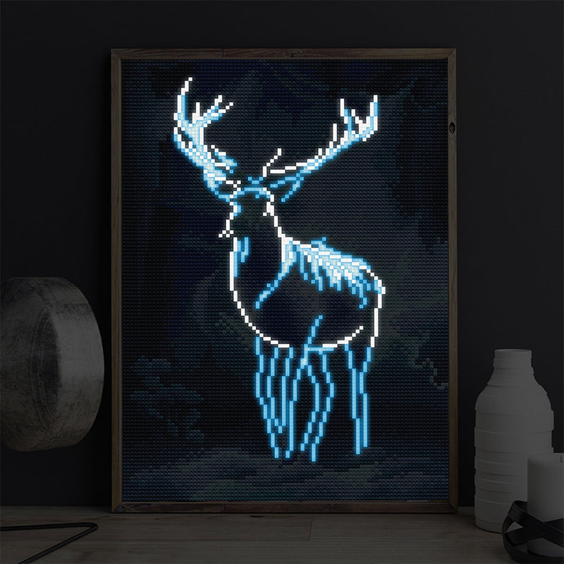 Deer at Night Luminous Crystal Rhinestone Diamond Painting