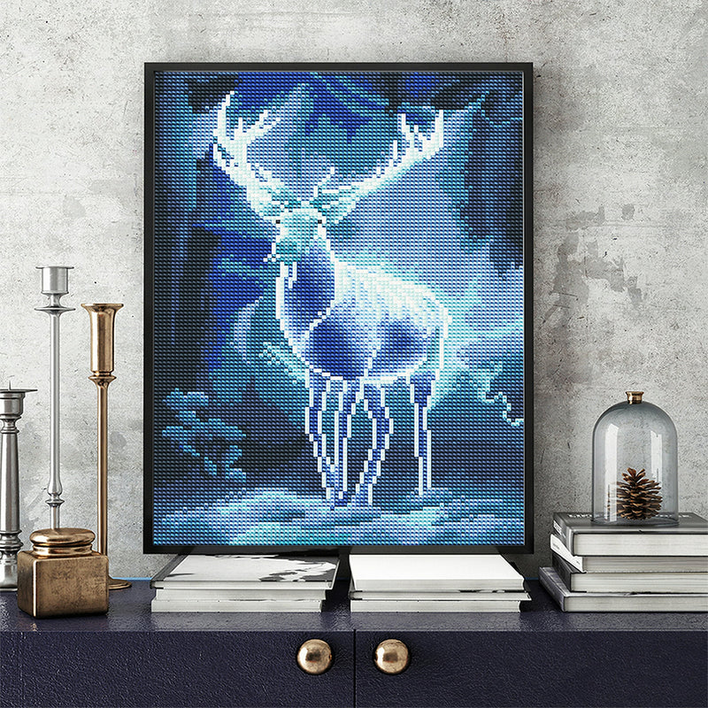 Deer at Night Luminous Crystal Rhinestone Diamond Painting