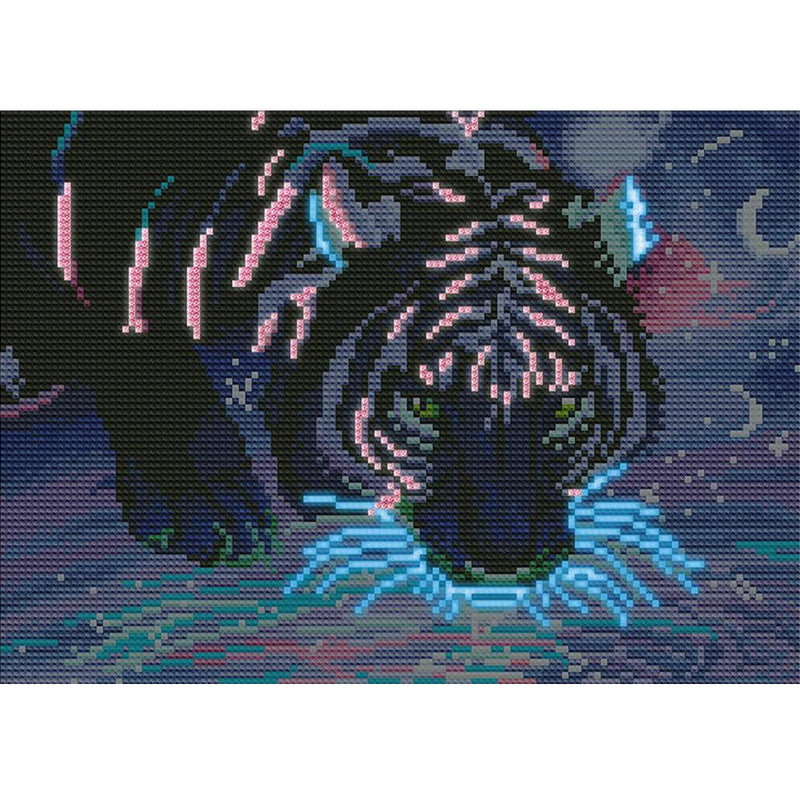 Tiger at Night Colored Luminous Crystal Rhinestone Diamond Painting