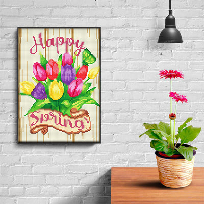 Spring Tulip Flower Luminous Crystal Rhinestone Diamond Painting