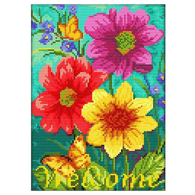 Welcome Flower Luminous Crystal Rhinestone Diamond Painting