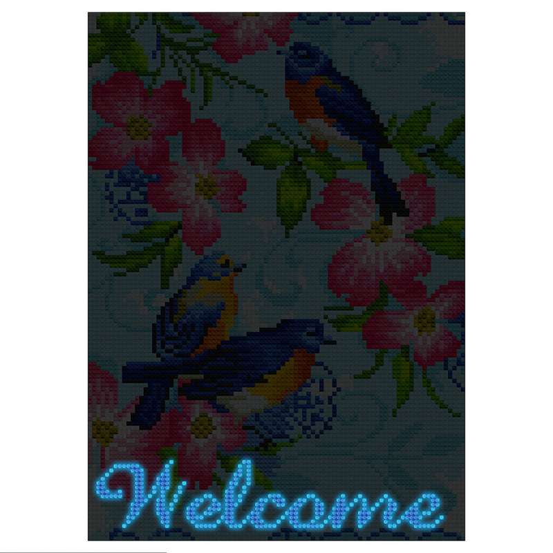 Welcome Flowers and Birds Luminous Crystal Rhinestone Diamond Painting