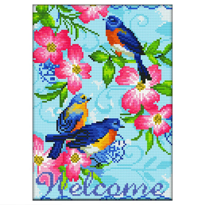 Welcome Flowers and Birds Luminous Crystal Rhinestone Diamond Painting