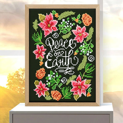 Flower and Text Luminous Crystal Rhinestone Diamond Painting