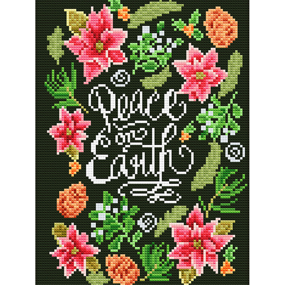 Flower and Text Luminous Crystal Rhinestone Diamond Painting