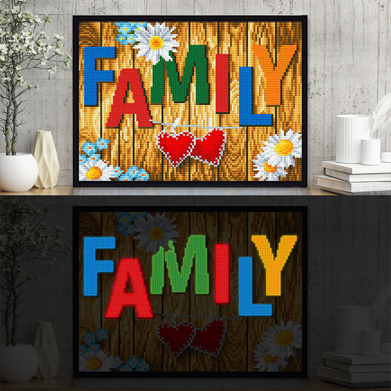 FAMILY Colored Luminous Crystal Rhinestone Diamond Painting