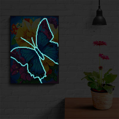 Butterfly and Flower Luminous Crystal Rhinestone Diamond Painting