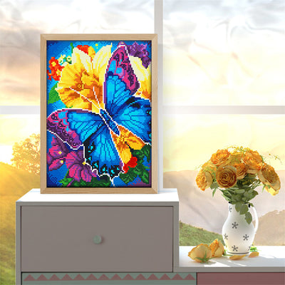 Butterfly and Flower Luminous Crystal Rhinestone Diamond Painting