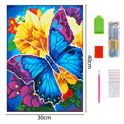 Butterfly and Flower Luminous Crystal Rhinestone Diamond Painting