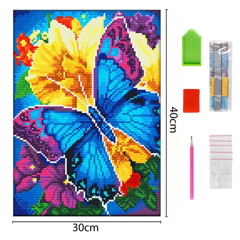 Butterfly and Flower Luminous Crystal Rhinestone Diamond Painting